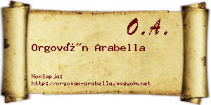 Orgován Arabella névjegykártya